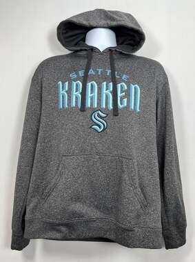 Champion Seattle Kraken NHL Hoodie Mens Medium Gray Pullover Sweatshirt